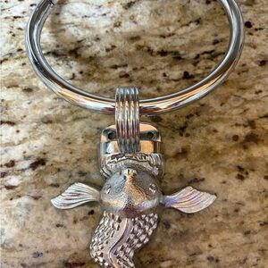 Silver Fish Towel Ring - Decorative Home Accent